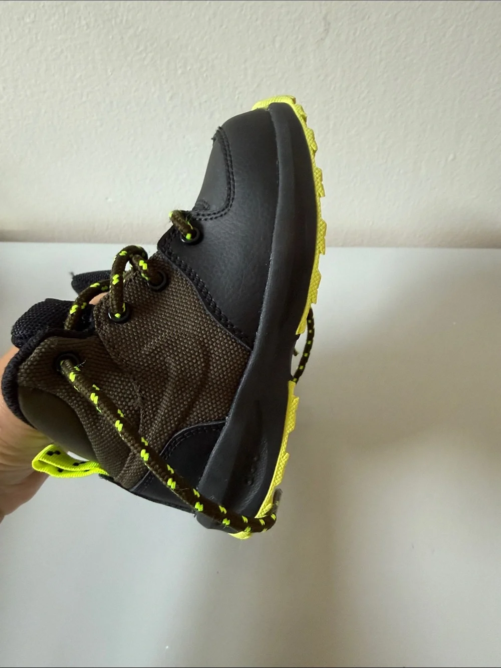Nike Kids Black and Neon Yellow Lace-Up Sneakers